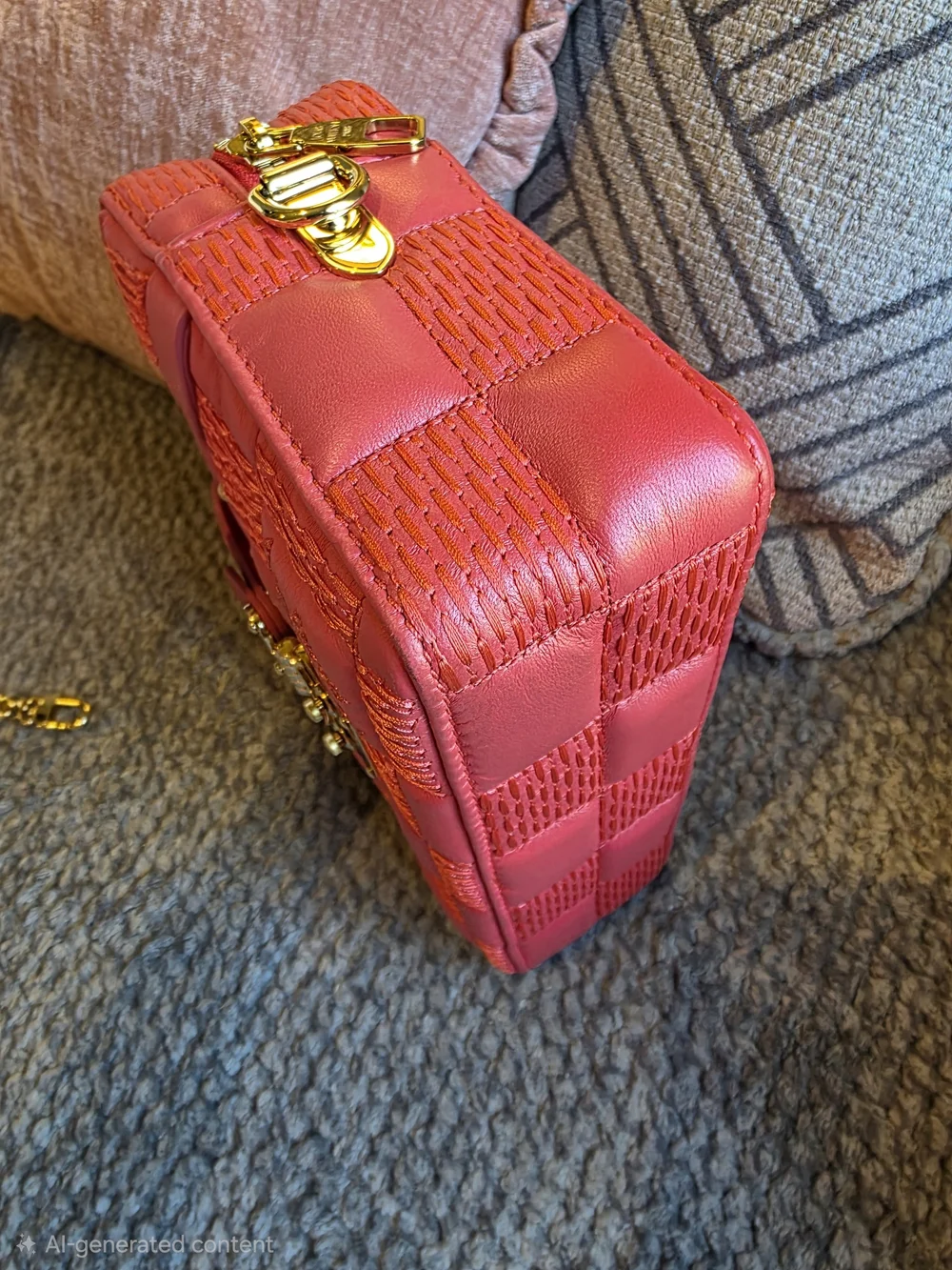 Louis Vuitton Pink Troca Quilted Damier Convertible Camera Bag